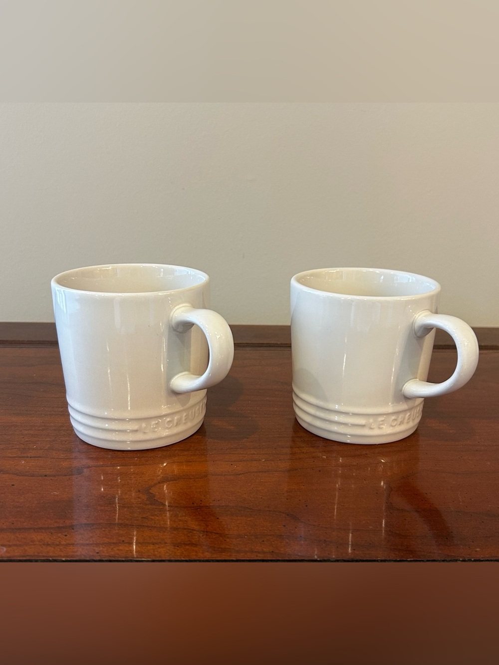 Le Creuset Coffee Mugs Set of 2 Off-White Stoneware